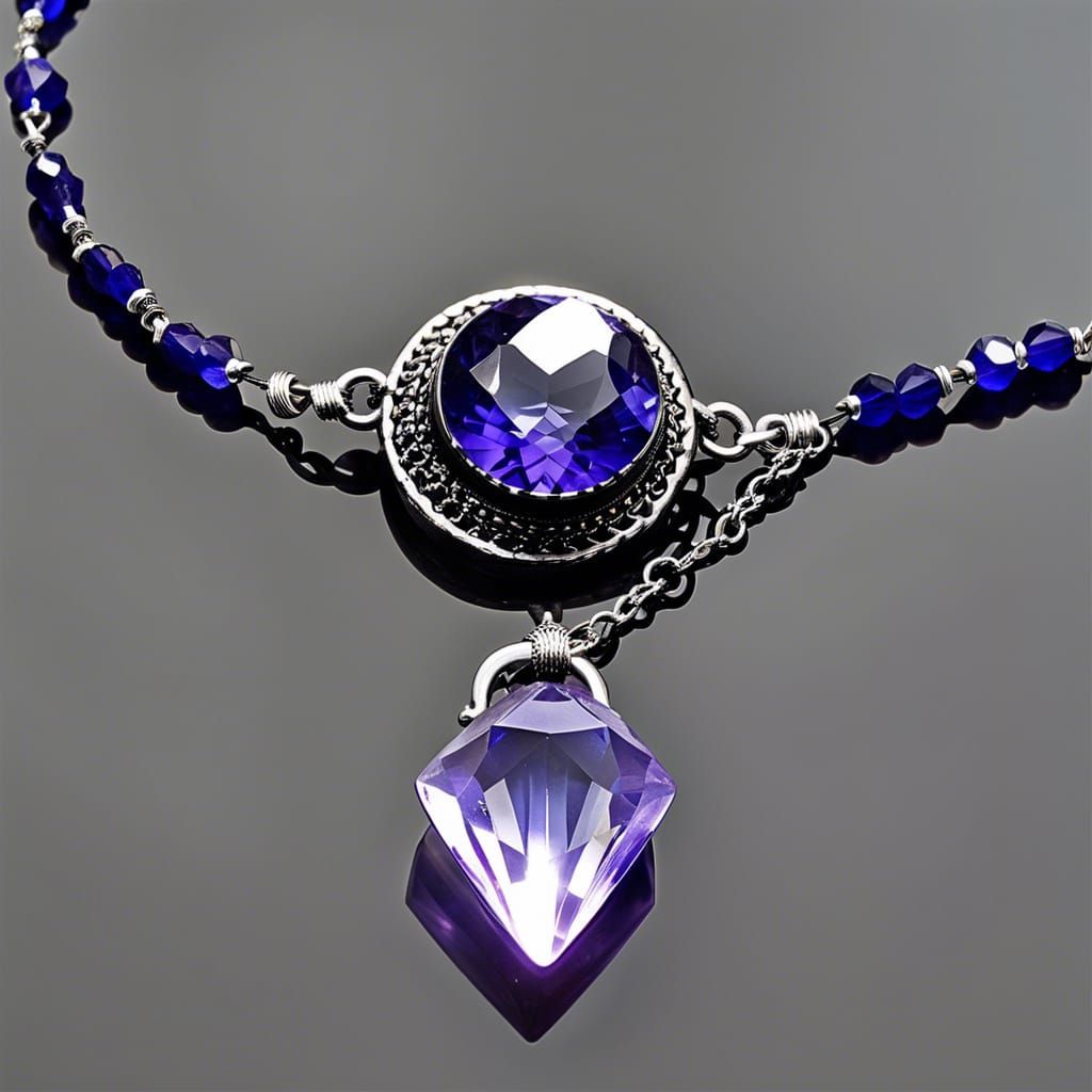 Ethereal Tanzanite crystal gothic necklace with Tanzanite crystal pendant& ethereal vibes& gothic vibes& dark fantasy vi...