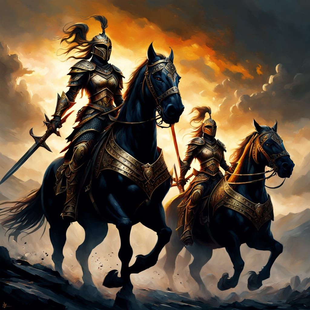 Epic Female Warriors Ride into Battle