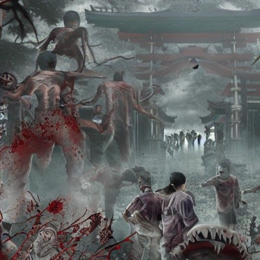 Zombie Apocalypse in Japan: Detailed Matte Painting