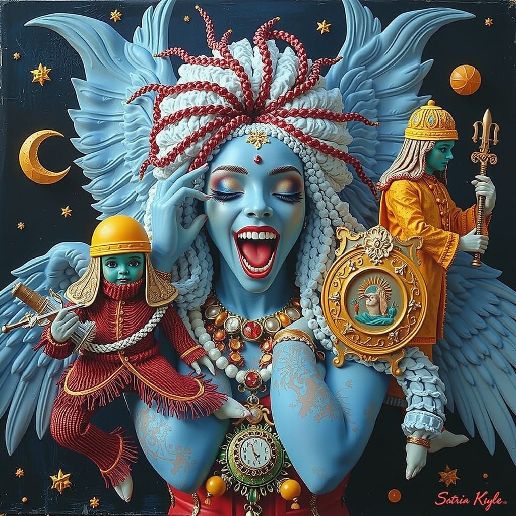 Hyperrealistic Sculpture in Vivid Colors