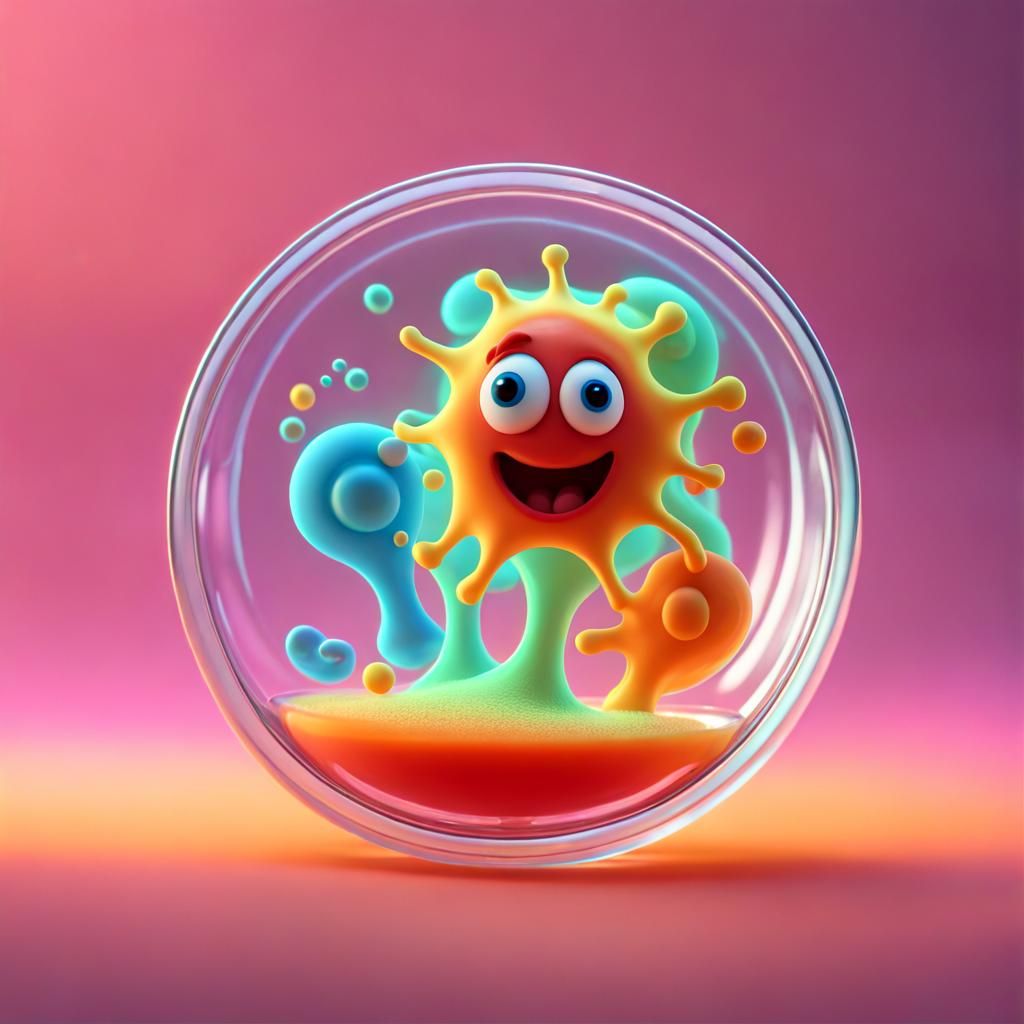 Cute little amoeba in a petri dish