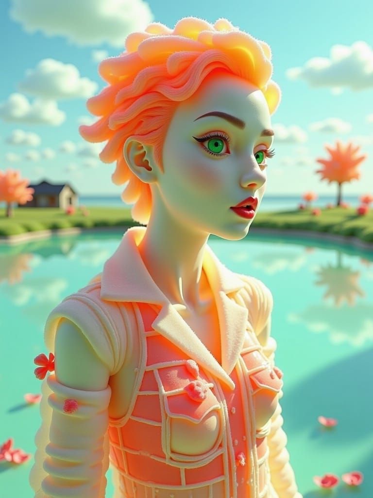 Cyborg in Gummy World Inspired by Syd Mead