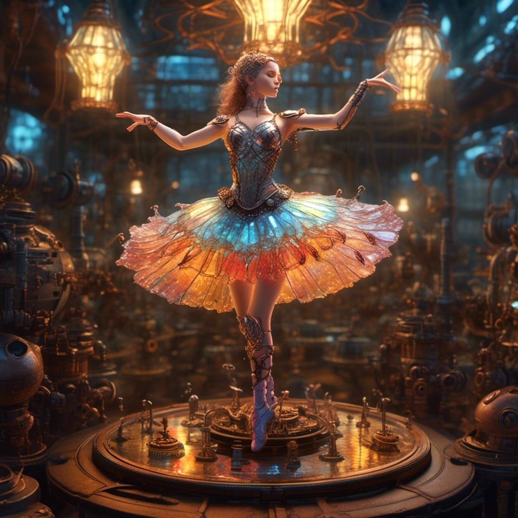Steampunk Glass Ballerina in Toy Shop