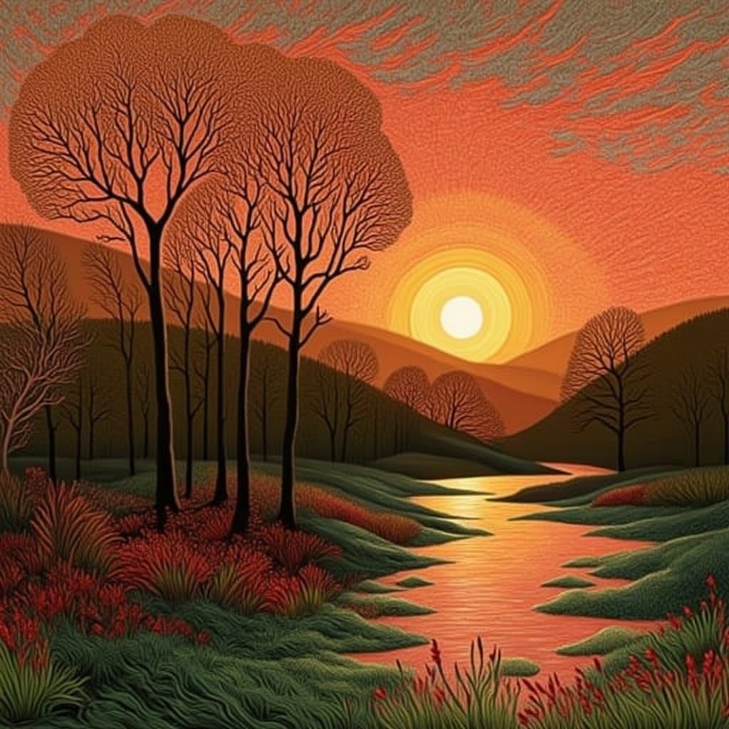 Nocturnal Landscape in Tonalist Style