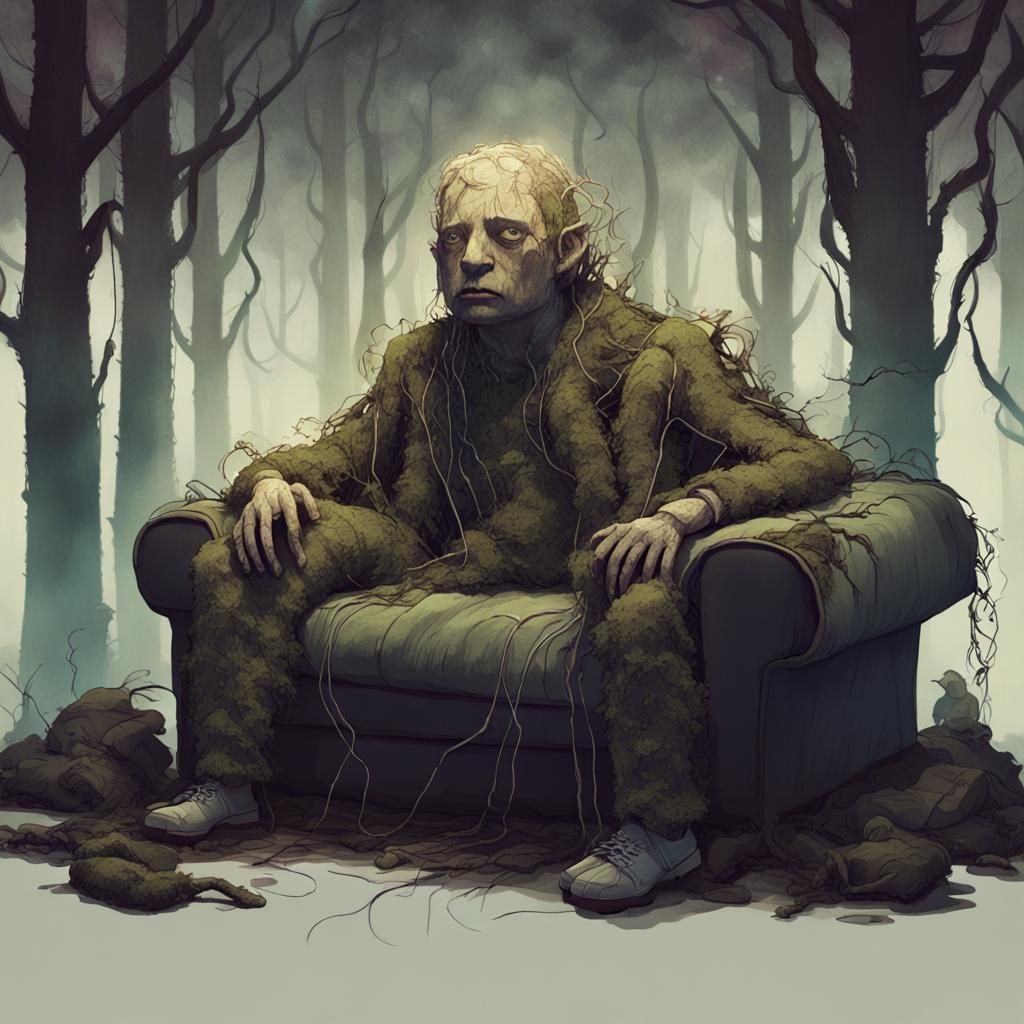 Sofa Golem in Mystical Forest Concept Art