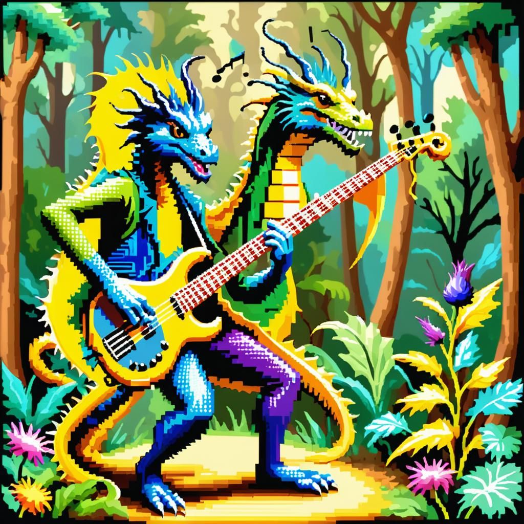 Dragon Man's Forest Concert: A Renaissance Painting