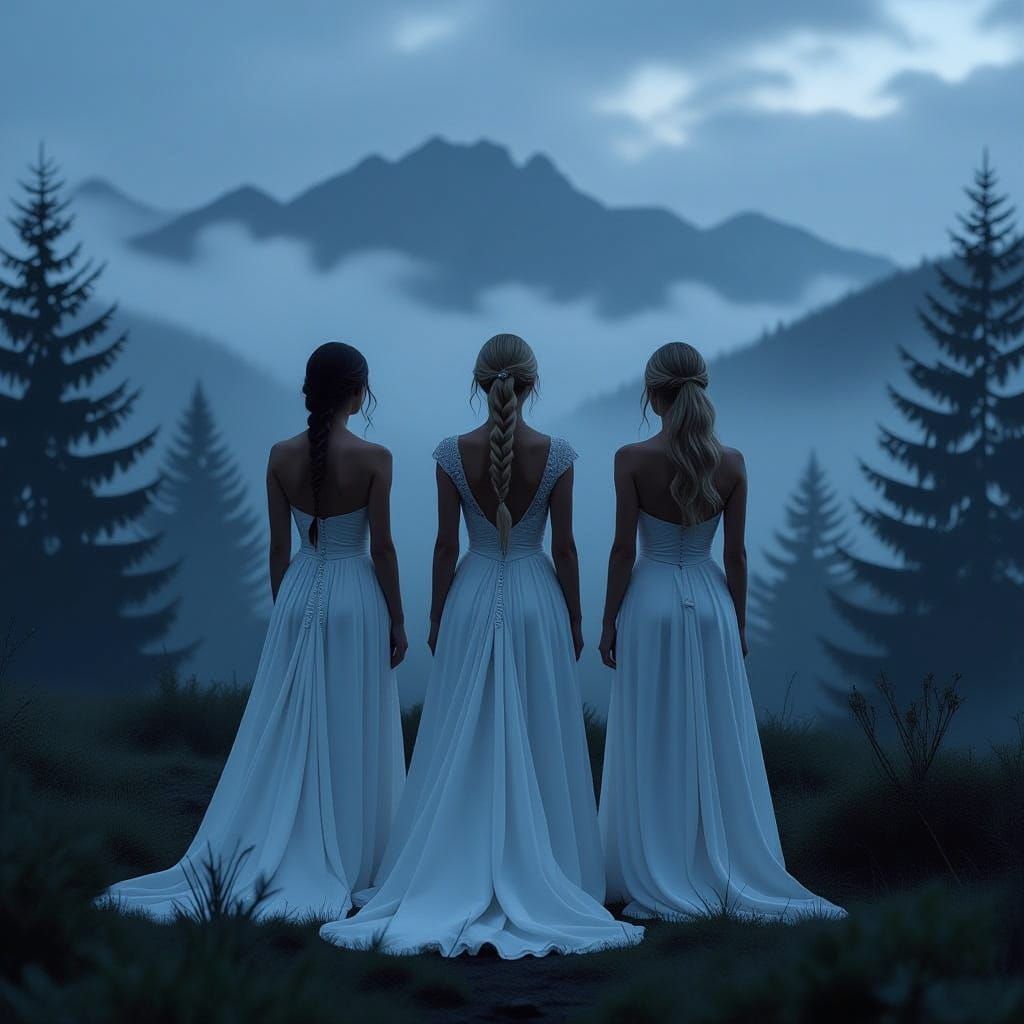 Mysterious Witches in Moody Cinematic Scene