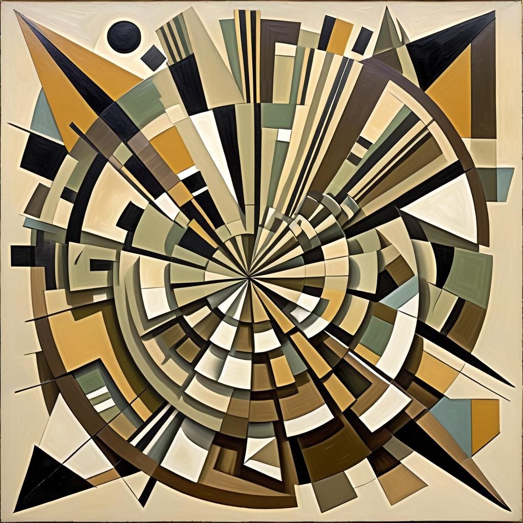 Cubist Still Life with Fragmented Geometric Forms