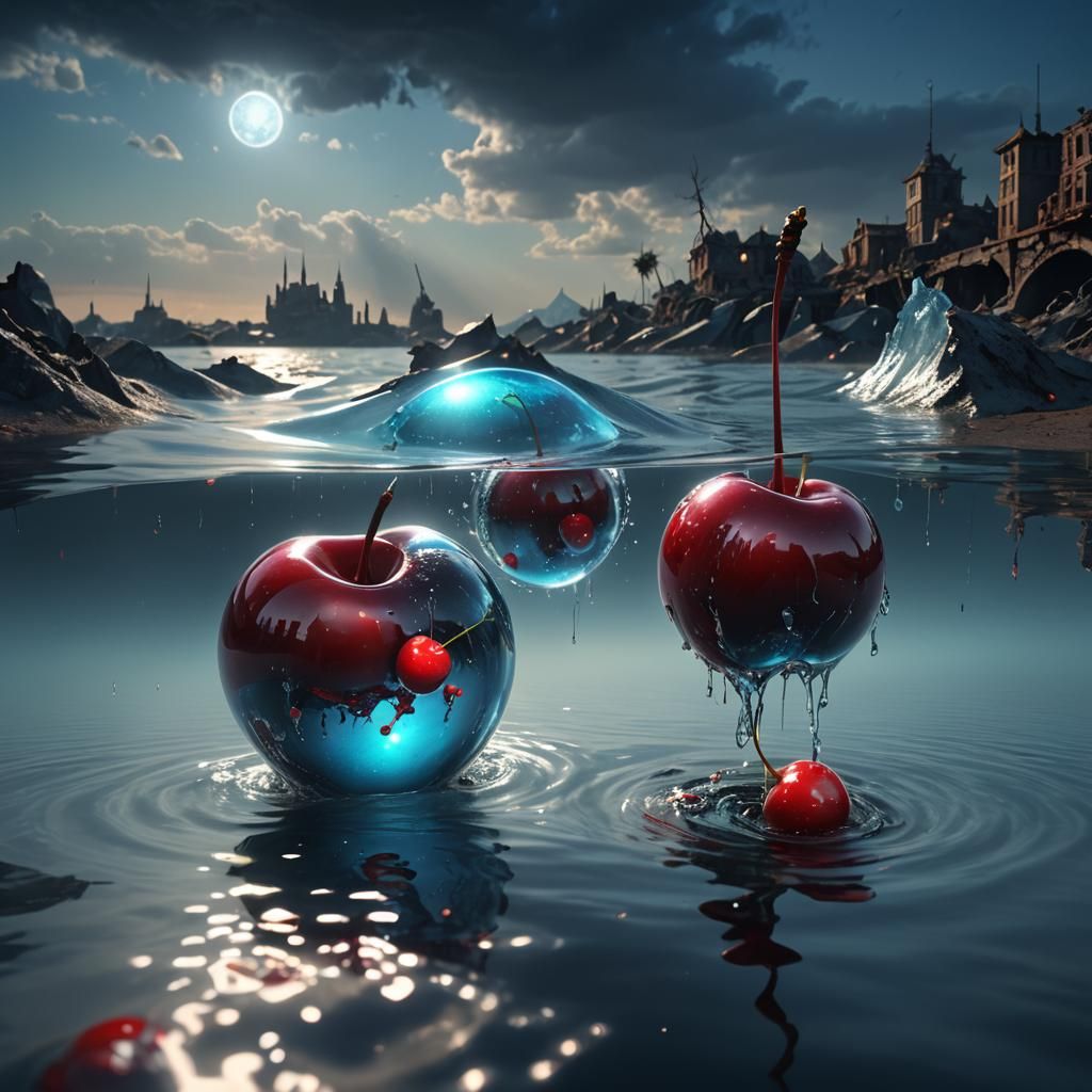 Worlds in Cherries: Hyper-Realistic Fantasy Art