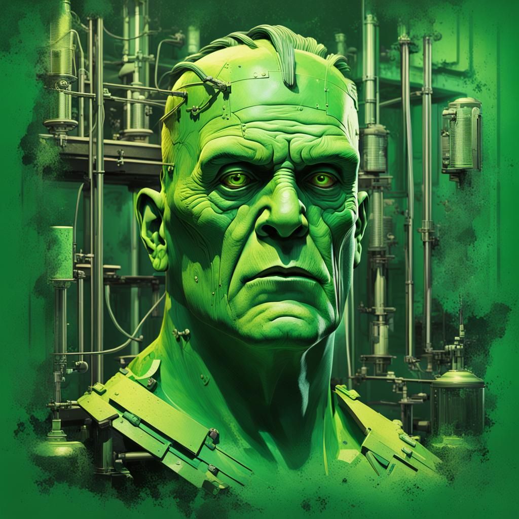 Art Deco Frankenstein's Monster Portrait