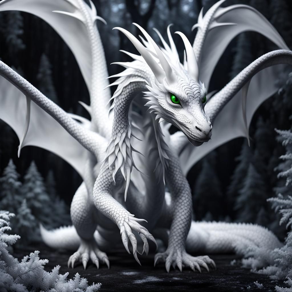 Gothic Snowdrop Dragon Python with Electric Eyes