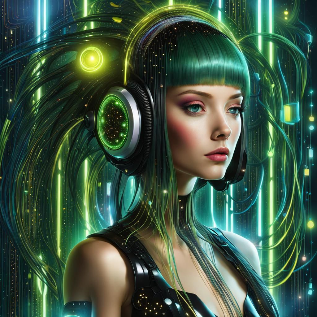 Broccoli Nita rising from a stream of binary data