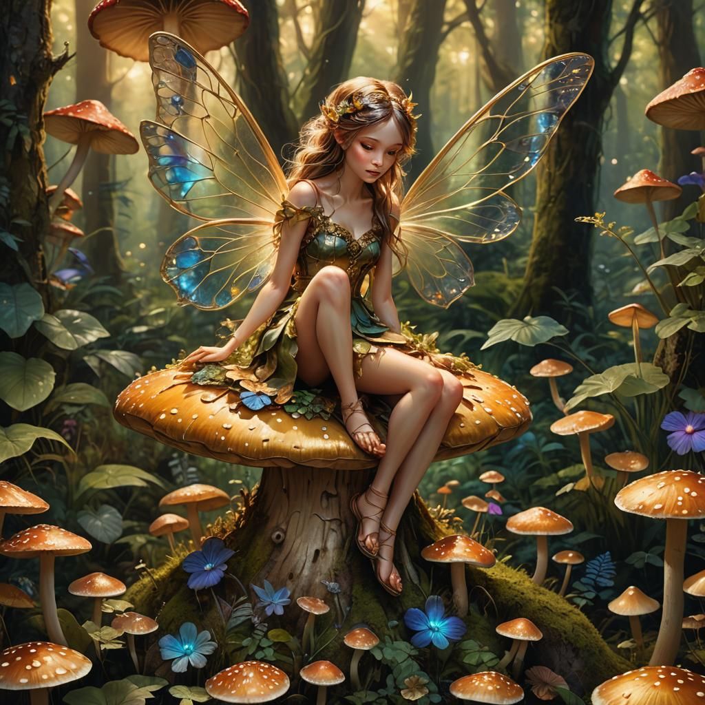 Enchanting Fairy in Mystical Forest Concept Art