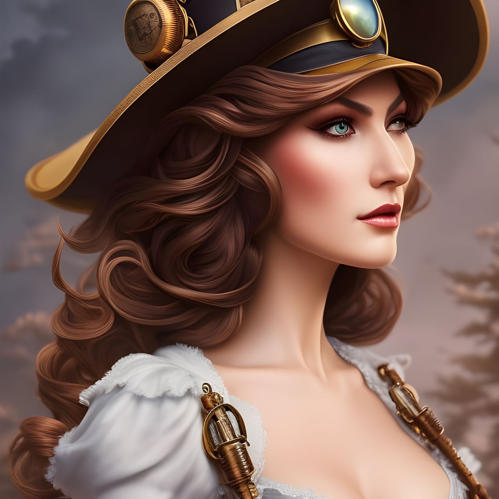 Steampunk Inventor Portrait in Hyperrealistic Style