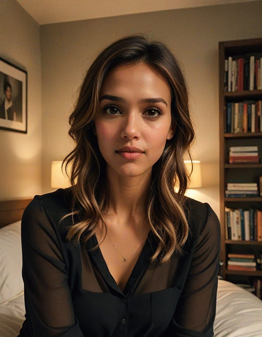 Candid Selfie in Cozy Bedroom