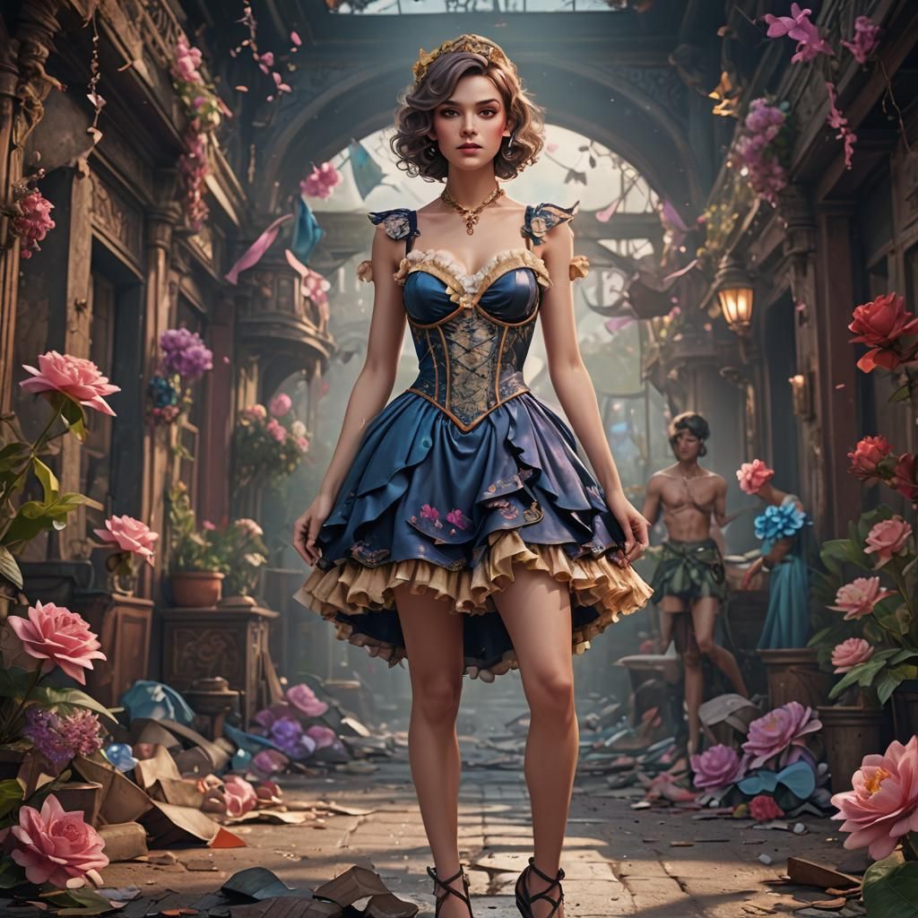 Boy in Dress: Detailed Fantasy Art