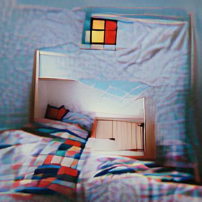 Minimalist Square Room with Bed