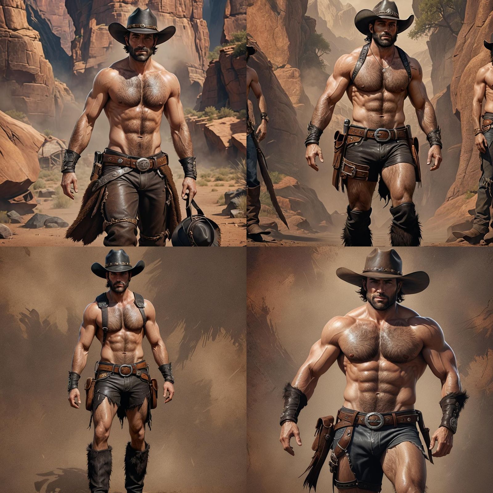 Detailed Cowboy Concept Art in Unreal Engine 5