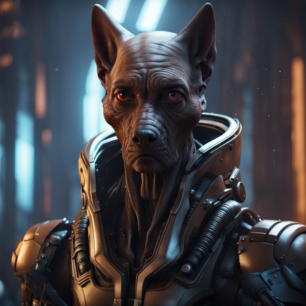 Realistic Canine Alien Galactic Diplomat in 8K
