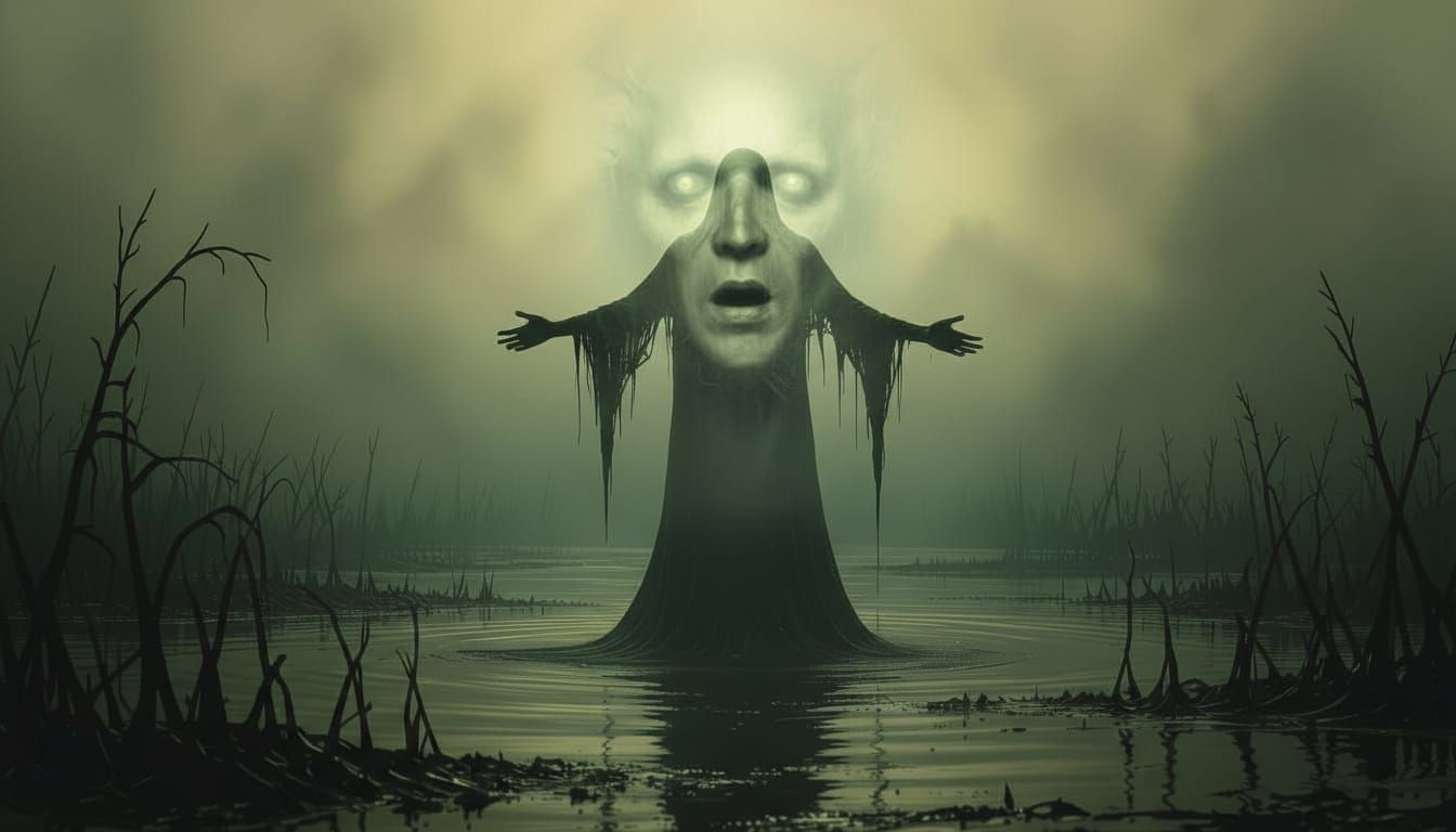 Dark Fantasy Swamp Dream with Bioluminescence