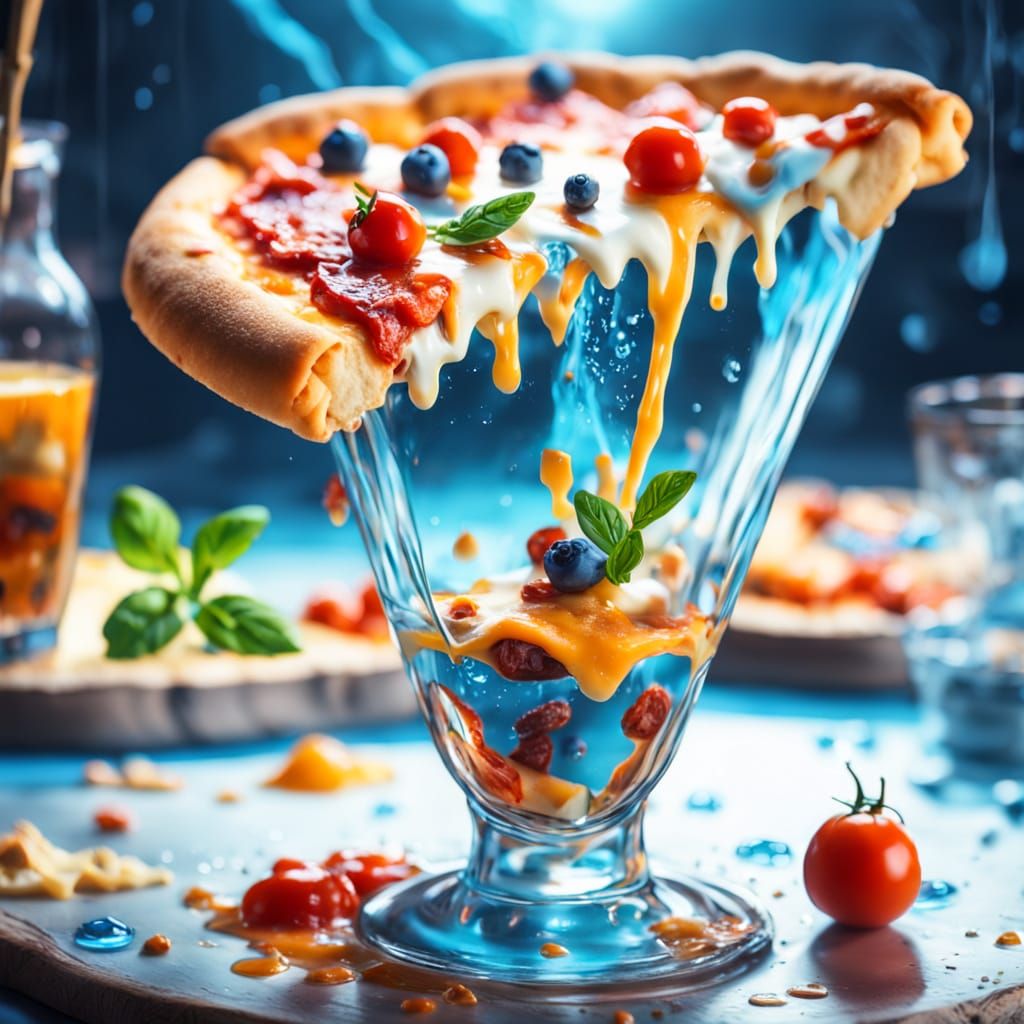 Melting Pizza: A Surrealist Dream in Glass