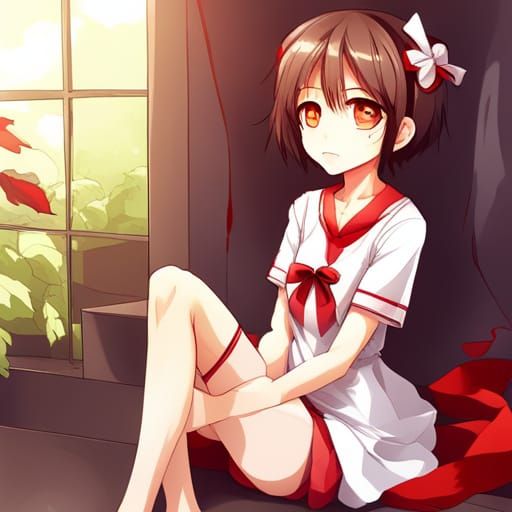 Demonic Anime Girl in Manga Style