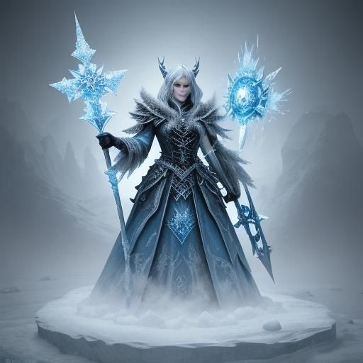 Frostweaver Rose in Icy Silent Hill: Digital Matte Painting