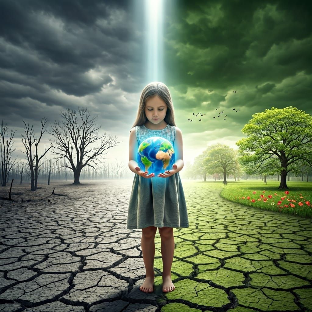 Child Holds Hope: A Miniature Earth