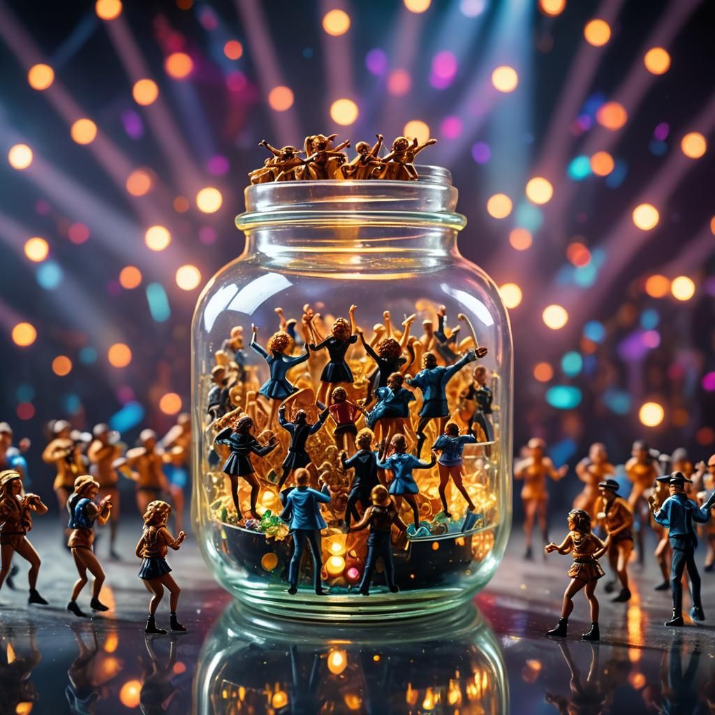 Surreal Miniature Beyonce Concert in a Jar