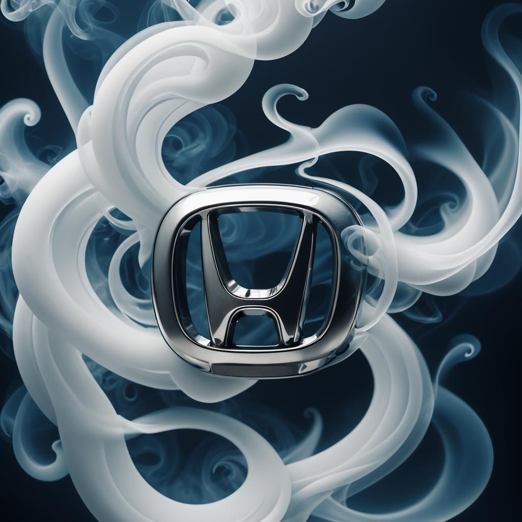 Honda Logo in Swirling Smoke: Surreal Photography