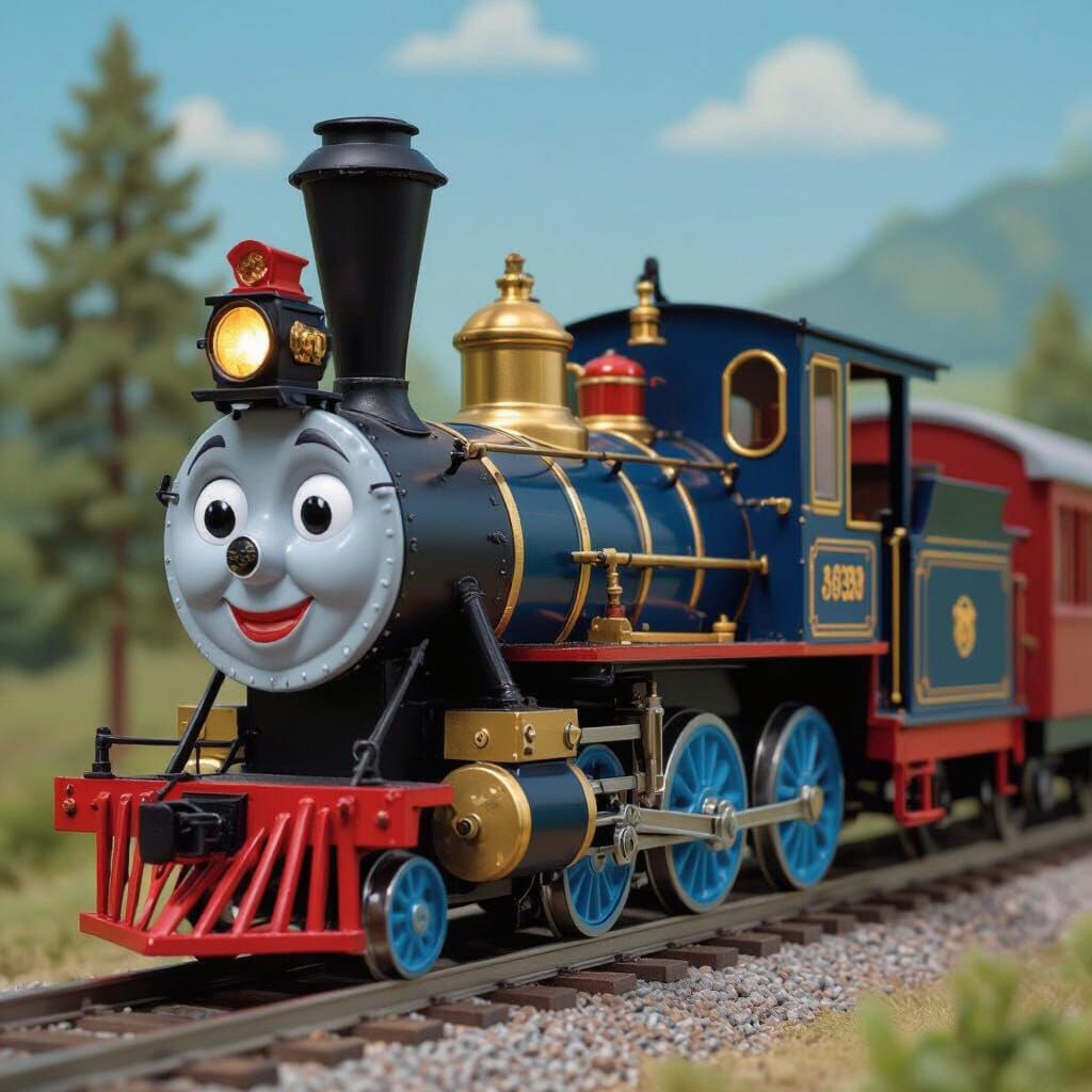 Casey Junior Circus Train Engine in Detailed Illustration