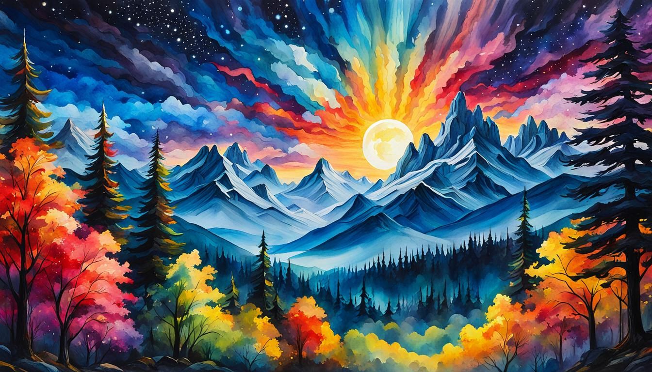 Glowing Forest Landscape in Romantic Naturalism Style