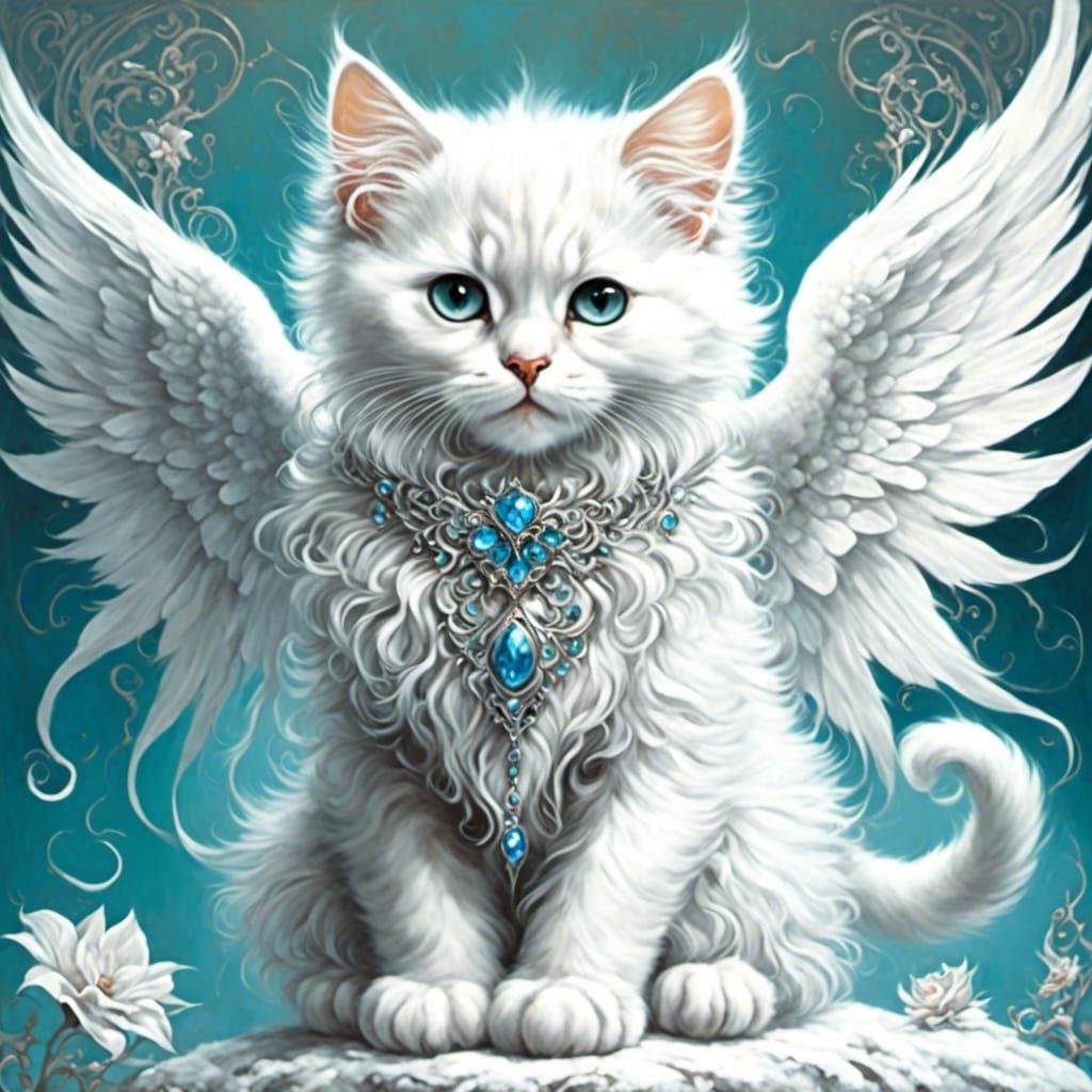 Pretty Cat Angel in Psychonaut Adventure Style