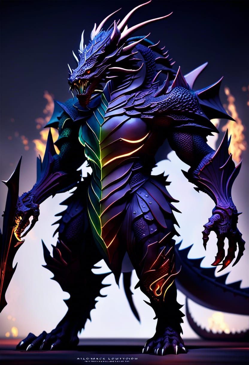 Corrupted Light Dragon in Dark Fantasy Style