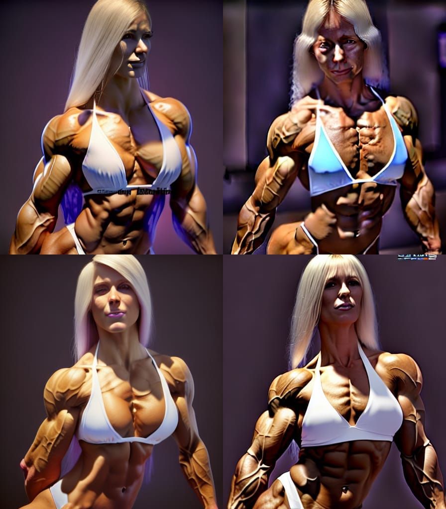 Female Bodybuilder Portrait in Ultra Octane Rendering
