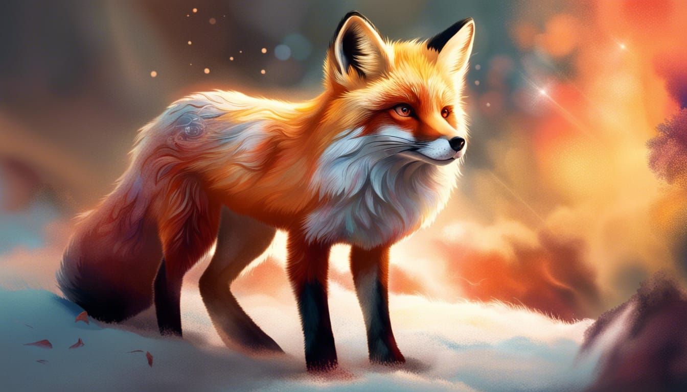 Hyperrealistic Cute Fluffy Fox Concept Art