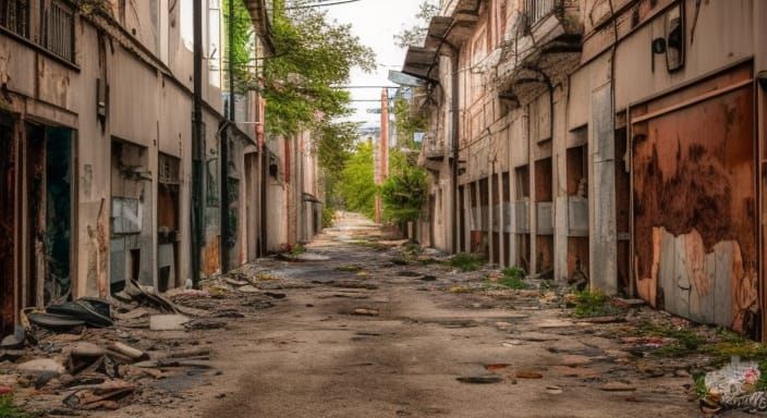 Abandoned Street Scene: An AI Interpretation