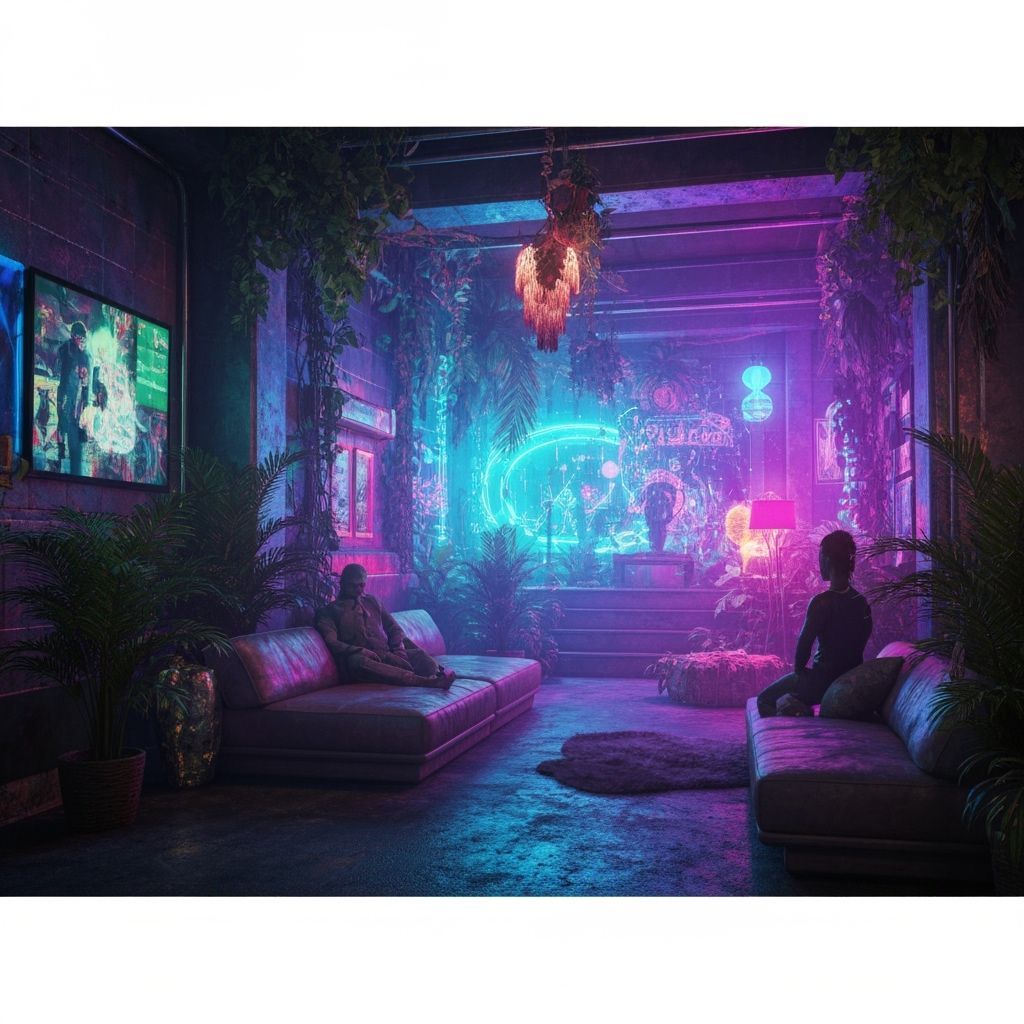 Vibrant Dancers in a Neon Lit Club