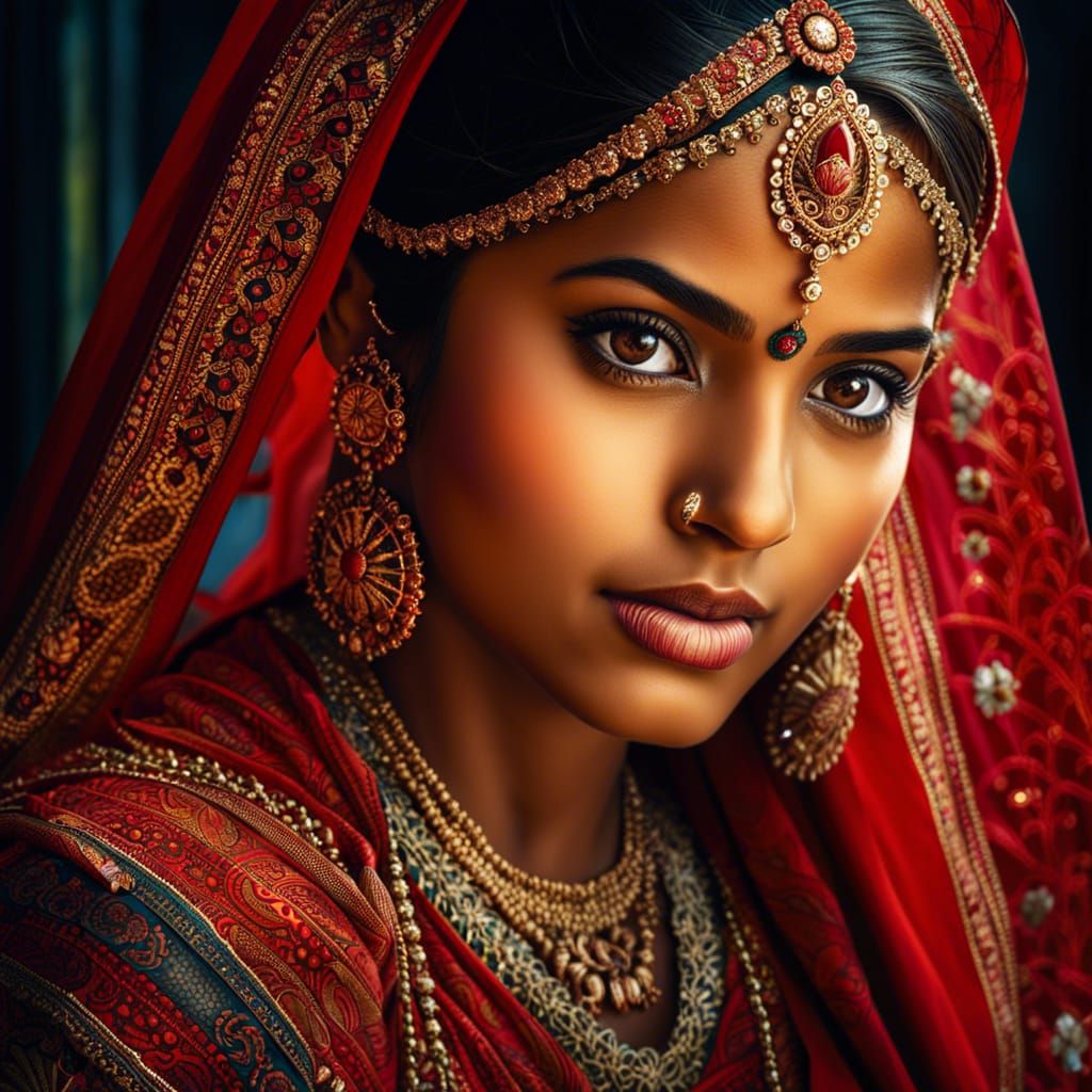 Beautiful Indian Girl in Traditional Dress