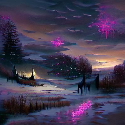 Sinister Glittery Evening Scene