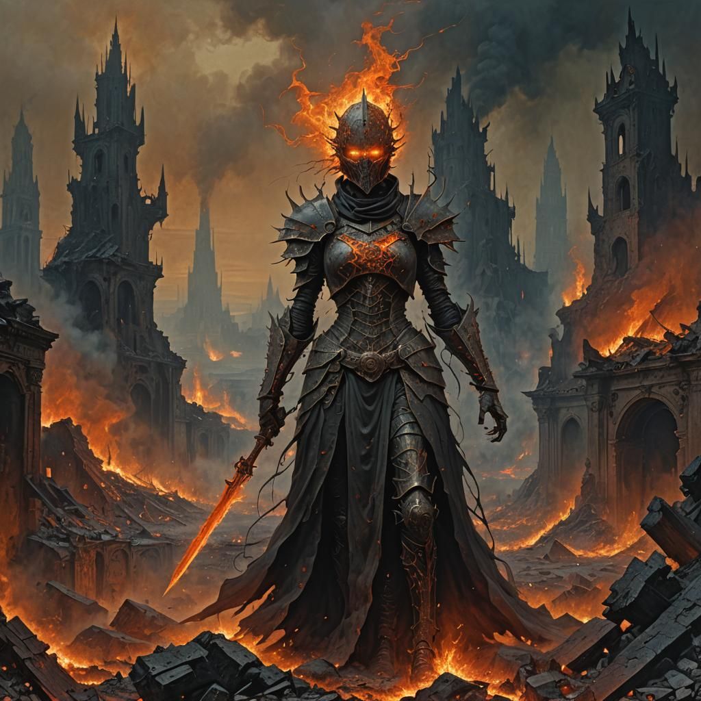 Armored Psyker Pyromancer in Warhammer 40k Universe