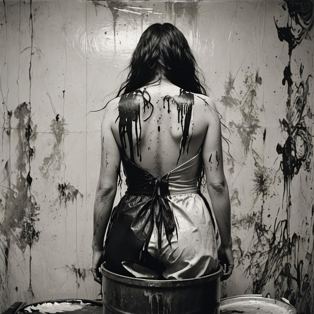 Gothic Black and White Portrait in Stark Light