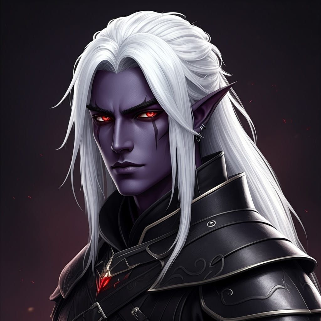 Drow Elf Rogue in Anime-Inspired 3D Art