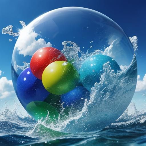 Vibrant Water Sphere in Stunning Realism