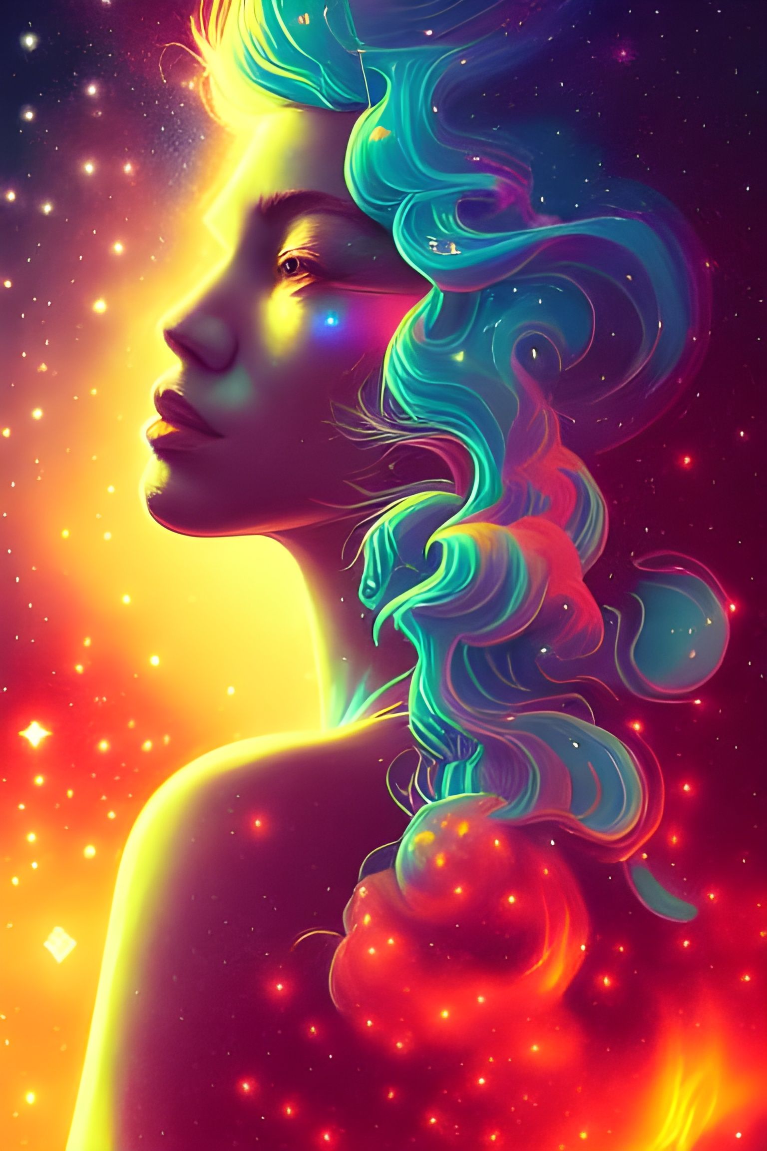 Defiant Beauty Among Cosmic Stars