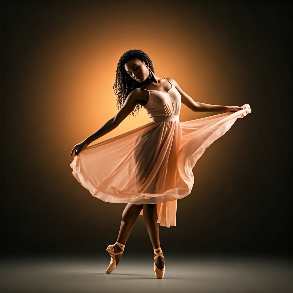 Elegant African Dancer in Motion: Ethereal Moment