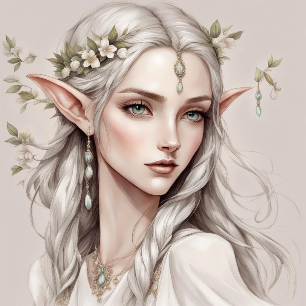 Elegant Elf Portrait with Delicate Features