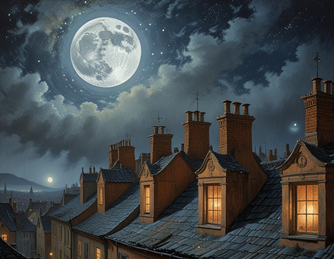 Dreamlike Whispers in a Garret Window Scene