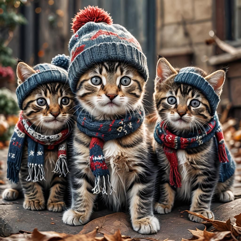 Kittens and Puppies Playing: Hyperrealistic Image