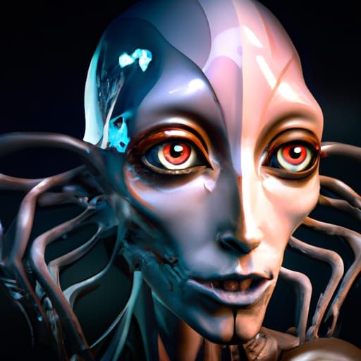 Beautiful Alien Entity in Detailed Digital Illustration